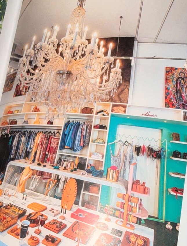 Inside the book: A boutique under a crystal chandelier