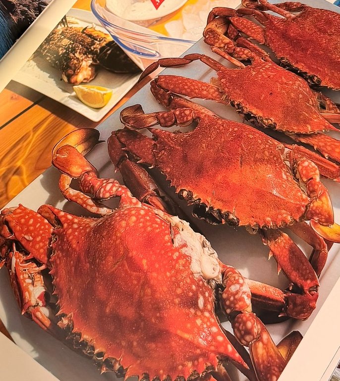 Inside the book: Fresh crabs served by the sea